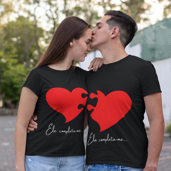 Conjunto T Shirt Casal Ele E Ela Em Stock